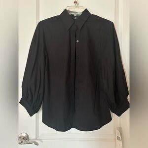 Lauren Ralph Lauren Black Blouse Cuffed Sleeves